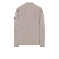 Stone Island 107WN Overshirt In Brushed Cotton Canvas Dove Gray 