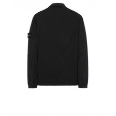 Stone Island 107WN Overshirt In Brushed Cotton Canvas Black