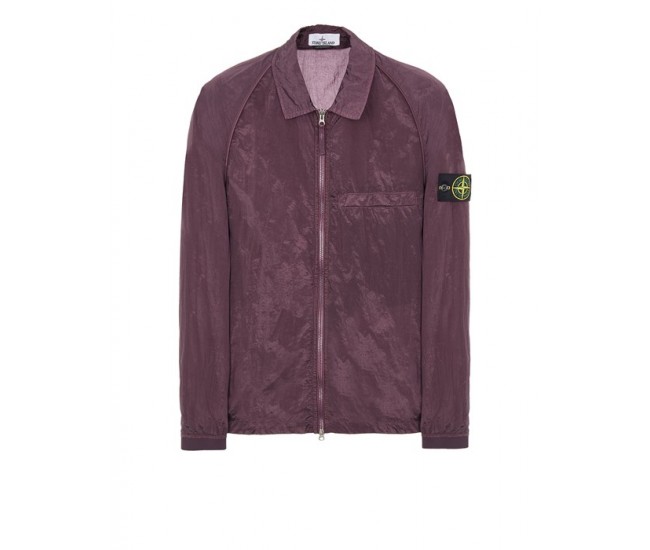 Stone Island 12321 Garment Dyed Nylon Metal Overshirt Dark Burgundy