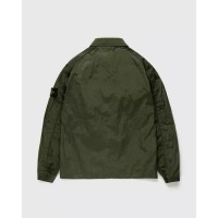 Stone Island 12321 Garment Dyed Nylon Metal Overshirt Olive Green