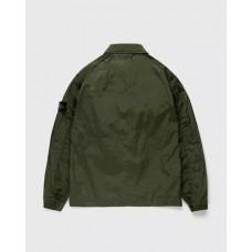 Stone Island 12321 Garment Dyed Nylon Metal Overshirt Olive Green