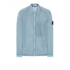 Stone Island 12321 Garment Dyed Nylon Metal Overshirt Pastel Blue