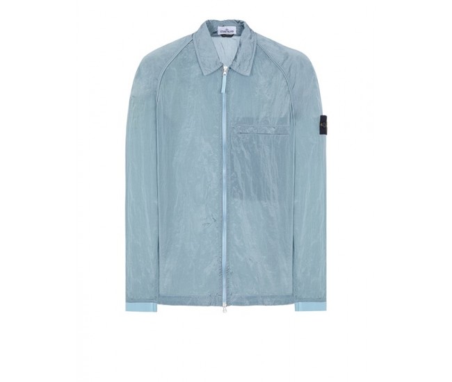 Stone Island 12321 Garment Dyed Nylon Metal Overshirt Pastel Blue