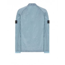 Stone Island 12321 Garment Dyed Nylon Metal Overshirt Pastel Blue