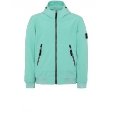 Stone Island 40727 Lightweight Hooded Jacket Polyester Stretch Canvas Aqua