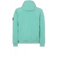 Stone Island 40727 Lightweight Hooded Jacket Polyester Stretch Canvas Aqua