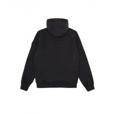 Stone Island 60740 Junior Full Zip Hooded Sweatshirt In Cotton Black