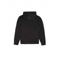 Stone Island 61640 Junior Hooded Sweatshirt In Heavy Cotton Fleece Black