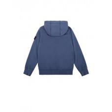 Stone Island 61640 Junior Hooded Sweatshirt In Heavy Cotton Fleece Marine Blue