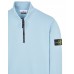 Stone Island 62720 Fall Winter Half Zipper Sweatshirt In Brushed Cotton Fleece Sky Blue