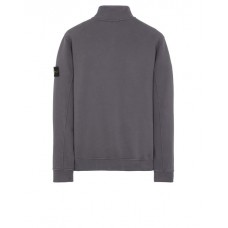 Stone Island 62820 Fall Winter Full Zipper Sweatshirt In Brushed Cotton Fleece Lead