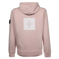 Stone Island 65894 Fall Winter Hoodie Sweatshirt In Cotton Pastel Pink