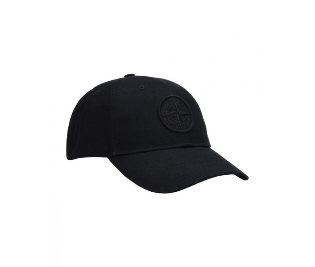 Stone Island 99168 Cap In Cotton Rep Black