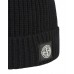 Stone Island N10B5 Beanie In Ribbed Geelong Wool Black