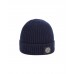 Stone Island N10B5 Beanie In Ribbed Geelong Wool Dark Blue