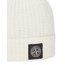 Stone Island N10B5 Beanie In Ribbed Geelong Wool Natural White