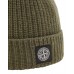 Stone Island N10B5 Beanie In Ribbed Geelong Wool Oliver Green