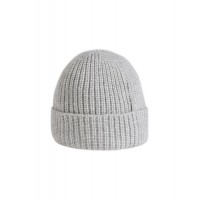 Stone Island N10B5 Beanie In Ribbed Geelong Wool Natural Pearl Gray