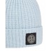 Stone Island N10B5 Beanie In Ribbed Geelong Wool Sky Blue