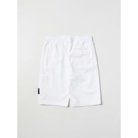 Stone Island 61840 Junior Cargo Bermuda Shorts In Cotton Fleece White