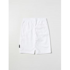 Stone Island 61840 Junior Cargo Bermuda Shorts In Cotton Fleece White