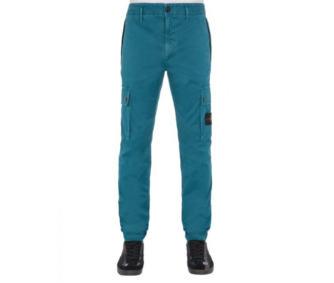 Stone Island 303L1 Stretch Broken Twill Cotton Pants Dark Teal Green