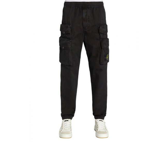 Stone Island 314WA Pants Brushed Cotton Canvas Black