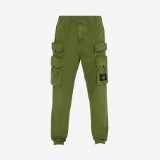 Stone Island 314WA Pants Brushed Cotton Canvas Oliver Green