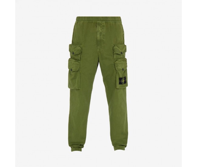 Stone Island 314WA Pants Brushed Cotton Canvas Oliver Green