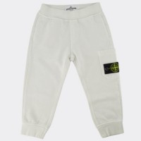 Stone Island 61540 Junior Cotton Fleece Sweatpants White