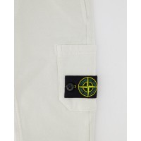 Stone Island 61540 Junior Cotton Fleece Sweatpants White