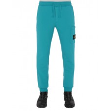 Stone Island 64551 Fall Winter Pants Cotton Fleece Turquoise