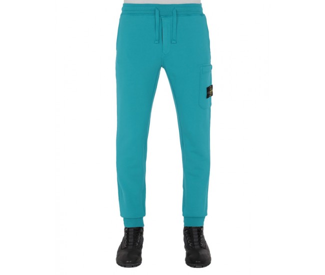 Stone Island 64551 Fall Winter Pants Cotton Fleece Turquoise