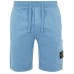 Stone Island 64651 Shorts Dyed Cotton Fleece Avio Blue