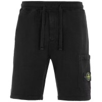 Stone Island 64651 Shorts Dyed Cotton Fleece Black