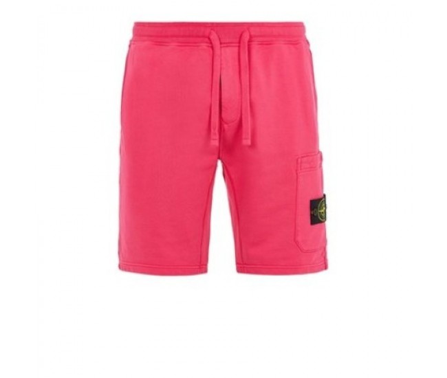 Stone Island 64651 Shorts Dyed Cotton Fleece Cyclamen