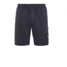 Stone Island 64651 Shorts Dyed Cotton Fleece Dark Blue