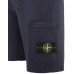 Stone Island 64651 Shorts Dyed Cotton Fleece Dark Blue