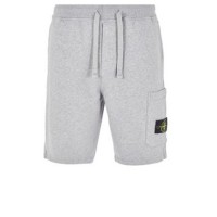 Stone Island 64651 Shorts Dyed Cotton Fleece Dust Melange