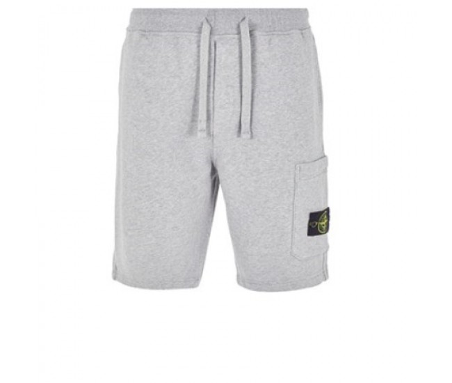 Stone Island 64651 Shorts Dyed Cotton Fleece Dust Melange