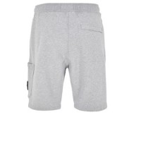 Stone Island 64651 Shorts Dyed Cotton Fleece Dust Melange