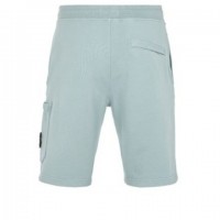 Stone Island 64651 Shorts Dyed Cotton Fleece Sky Blue