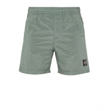 Stone Island B0943 Shorts Iridescent Nylon Metal Fabric Sage Green