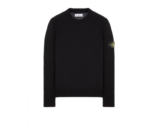 Stone Island 508A3 Autumn Winter Knitwear Lambswool Black