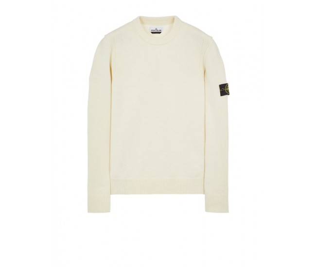 Stone Island 508A3 Autumn Winter Knitwear Lambswool Natural White