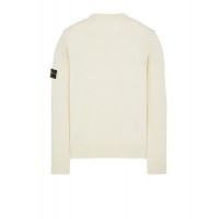 Stone Island 553C2 Fall Winter Sweaters In Full Rib Wool Natural White