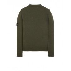 Stone Island 508A3 Autumn Winter Knitwear Lambswool Oliver Green