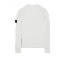 Stone Island 550D8 Sweater In Ribbed Soft Cotton Ice