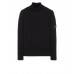 Stone Island 552C2 Autumn Winter Turtleneck Knit In Full Rib Wool Black