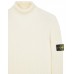 Stone Island 552C2 Autumn Winter Turtleneck Knit In Full Rib Wool Natural White